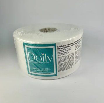 Комірець-серветка для перукарів У РУЛОНІ Doily&reg; 7х50 см (100 шт/рул) зі спанлейсу Текстура: гладка 800 фото