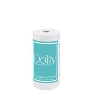 Серветки в рулоні ТМ Doily ,20*20(100 шт/рул) зі спанлейсу,40 г/м2, текстура сітка 666 фото