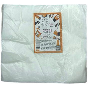 Серветки в пачці ТМ Panni Mlada, 20*20 (100 шт /пач) зі спанлейсу, 40 г/м2. Текстура гладка 396 фото